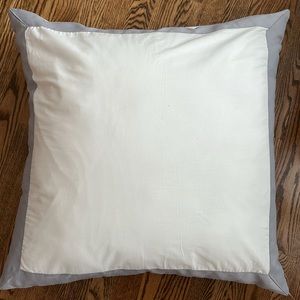 Euro Pillow with Removable Euro Sham (white with gray ribbon border) PB Teen